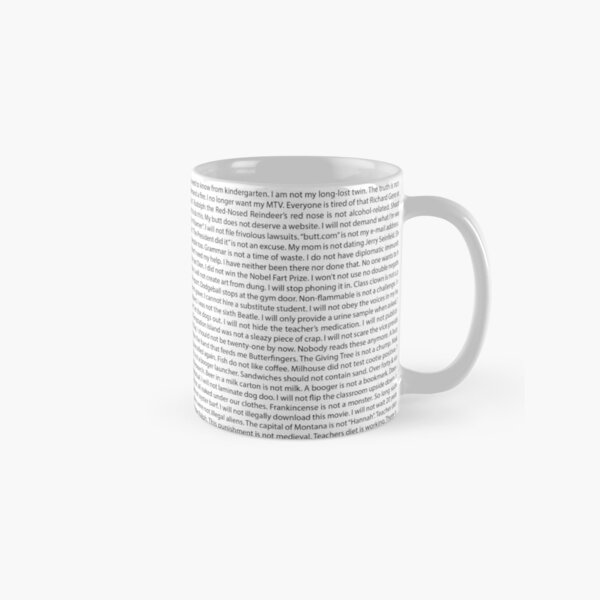 List of Every Bart Simpsons Chalkboard Gag Classic Mug RB0709 product Offical simpson Merch