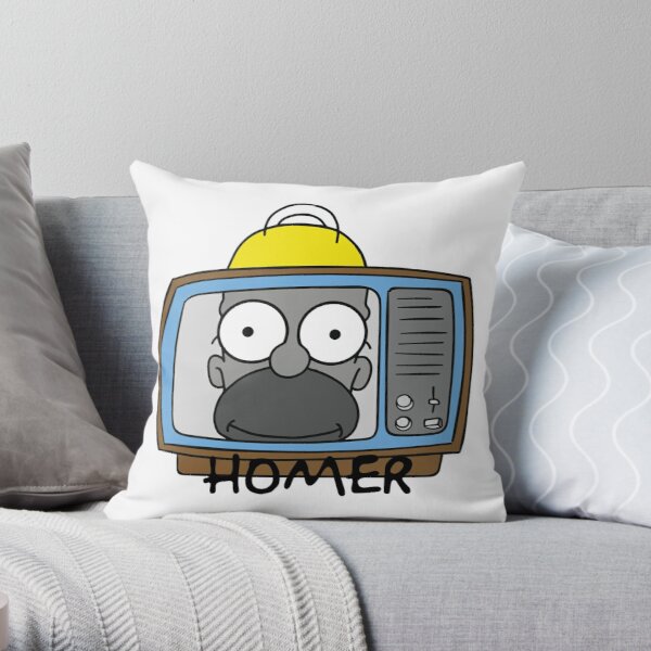 Retro TV Homer Throw Pillow RB0709 product Offical simpson Merch